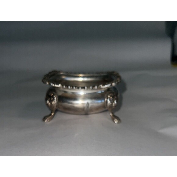 Silver Plated Salt Cellar England Mark S over M Mark Vintage - Picture 2 of 12